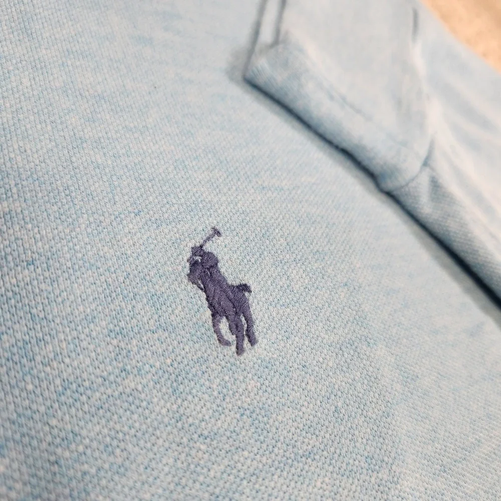 Polo‎ Ralph Lauren Shirt Men XXL Long Sleeve Polo Blue Knit Classic Fit Cotton